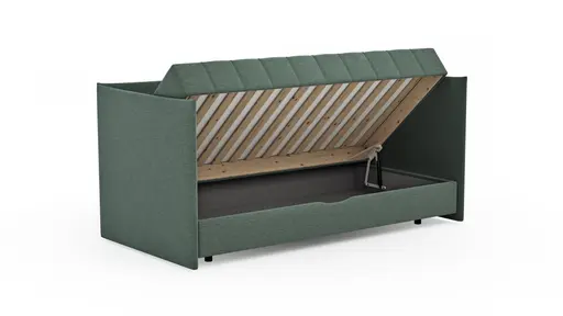 Polsterliege Evora - Liegefläche ca. 100x200 cm, Stoff, Dunkelgrün