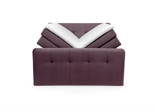 Boxspringbett HOLLIE- Liegefläche ca. 180x200 cm, Stoff, Brombeer