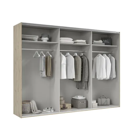 Schwebetürenschrank- B ca. 300 cm, Eiche Dekor 