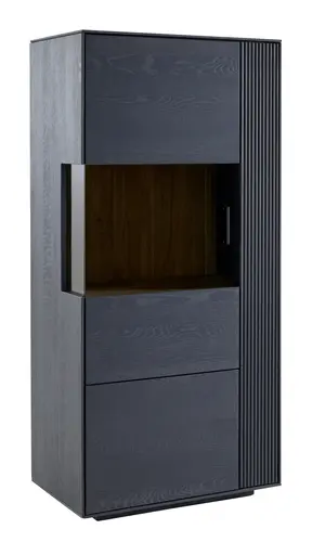 Vitrine Estana - Eiche massiv, Anthrazit