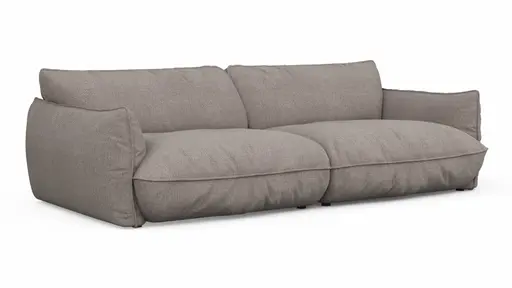 Sofa Fluffy - 4-Sitzer inkl. Rückenlehne verstellbar, Stoff, Taupe