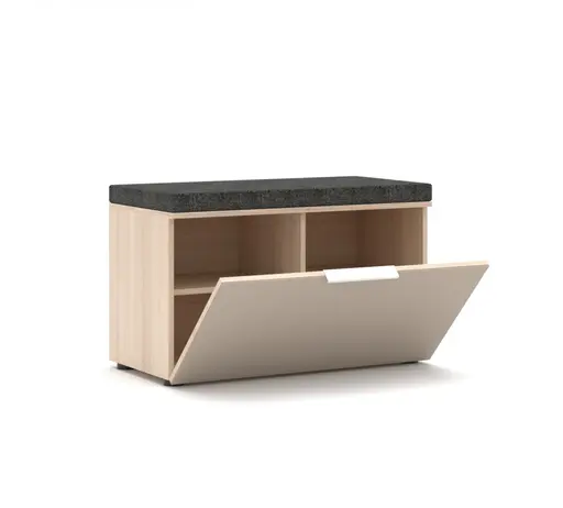 Garderobe - inkl. Sitzkissen, Riva Eiche Nachbildung, Kaschmir