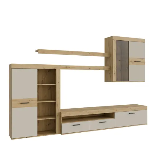 Anbauwand FRANA- Eiche Dekor, Sand