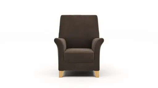 Einzelsessel Canterbury - Stoff, Dunkelbraun