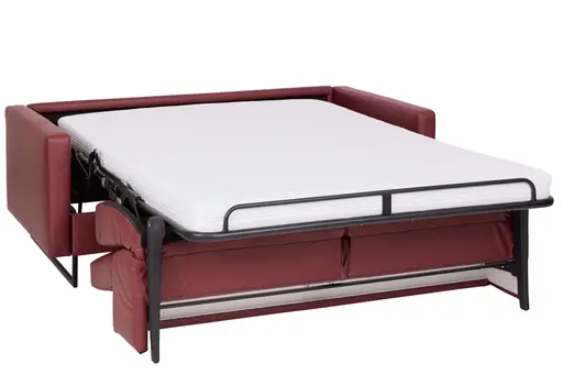 Sofa 2-Sitzer - Schlaffunktion/Kopfteil verstellbar, Stoff, Bordeaux