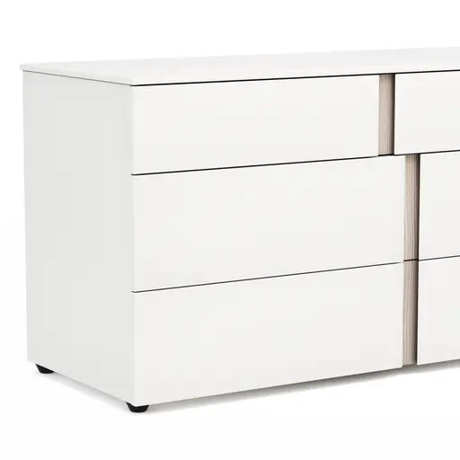 Kommode Loretto - BHT ca. 127x70x51 cm, Lack matt, Weiß