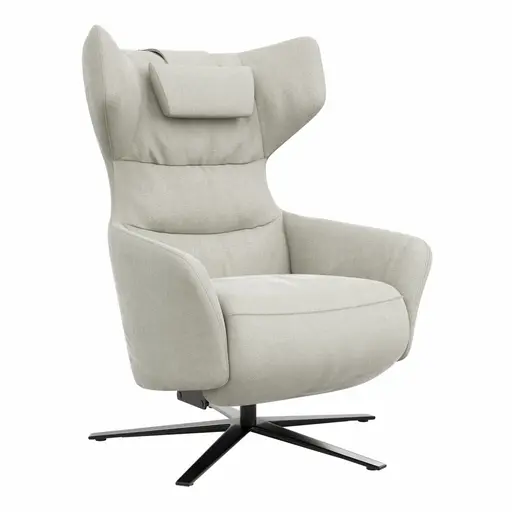 Drehsessel Houston Relax - Größe M, inkl. Relaxfunktion (motorisch), Aufstehhilfe und Kopfstütze, Stoff, Natur