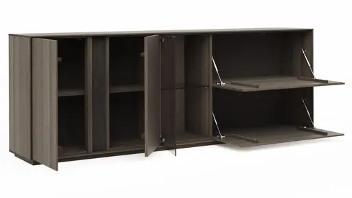 Sideboard Saratoga - Buche massiv, silbergrau geölt