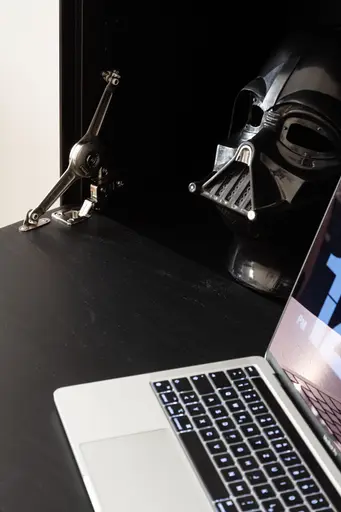 Highboard Edge -  Schwarz, Gebeizt