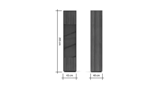 Vitrine Saratoga - rechts, Buche massiv, silbergrau geölt