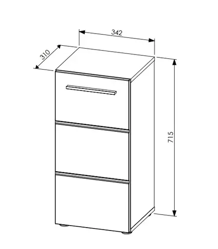 Kommode- Anthrazit, Weiß, Hochglanz