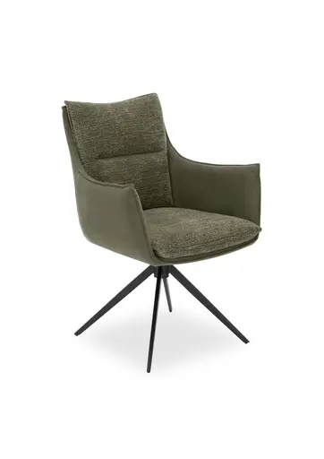 Armlehnstuhl MANDY - drehbar, Stoff, Grün