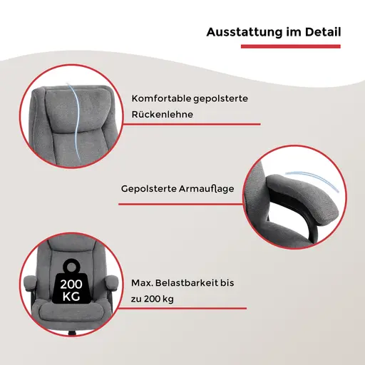 Drehstuhl - drehbar, höhenverstellbar, Webstoff, Kieselgrau