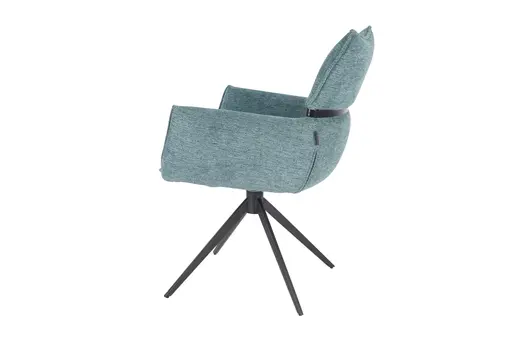 Armlehnstuhl MARJA - drehbar, Stoff, Türkis