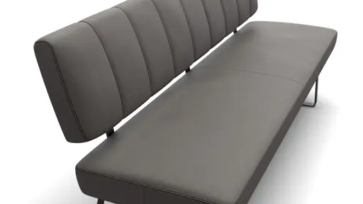 Polsterbank Carmelo - Breite ca. 183 cm, Leder, Steingrau