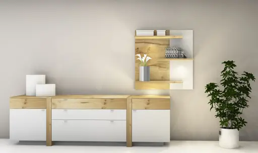 Sideboard Kombination - Lack, Weiß