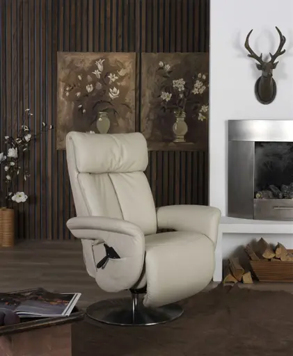 Sessel - Relaxfunktion, Leder, Marmor