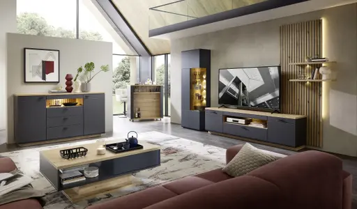 Raumteiler - Graphit, Absetzung Eiche