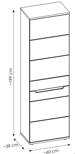 Garderobenschrank - B ca. 60 cm, Kaschmir, Nussbaum Nachbildung