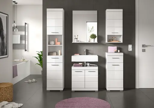 Badblock - 5-teilig, Weiß, Weiß Hochglanz