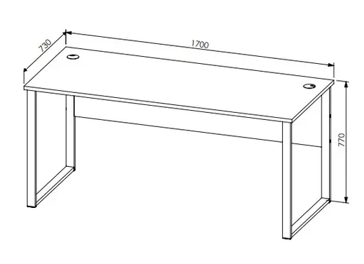 Schreibtisch - LB ca. 170x73 cm, Weiß, Artisan Eiche Nachbildung, Silberfarben