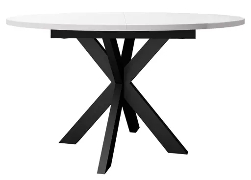 Esstisch - ausziehbar, Ø/H ca. 130x75 cm, Weiß, Schwarz
