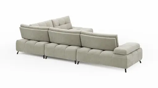Ecksofa Comodo - 2,5-Sitzer, Ecke rechts, Stoff, Offwhite