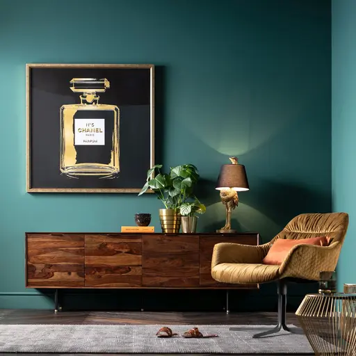 Bild- BHT ca. 115x115x4,7 cm, Schwarz, Goldfarben