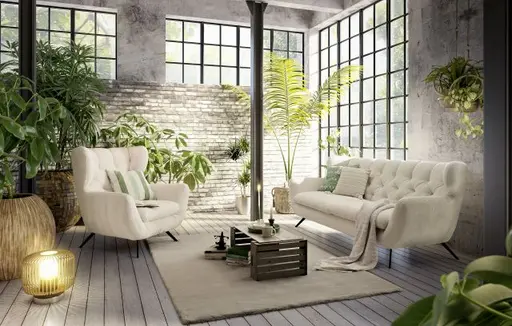 Sessel CHIRA - Stoff, Creme