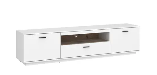 TV-Lowboard - B ca. 210 cm, Alpinweiß, Viking Eiche Nachbildung