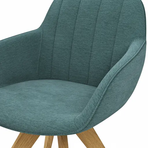 Polsterstuhl Dinner - drehbar, Stoff, Hellblau