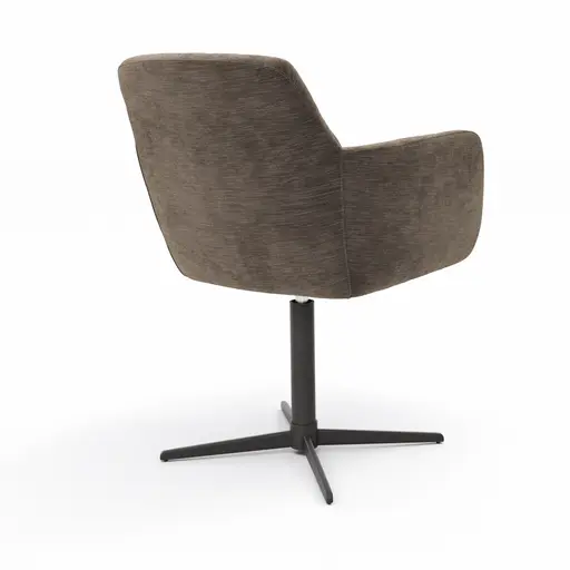 Armlehnstuhl Nashville - drehbar, Stoff, Dunkelbraun