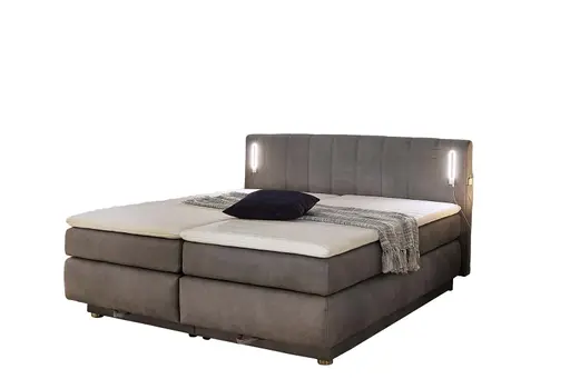 Boxspringbett- Liegefläche ca. 180x200 cm, Stoff, Grau