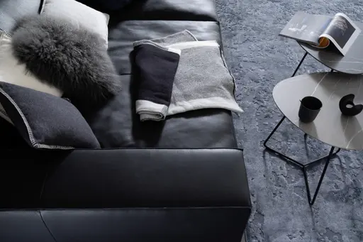 Sofa Aprino 1 - 4-Sitzer XXL, Leder, Schwarz, Armlehne Block