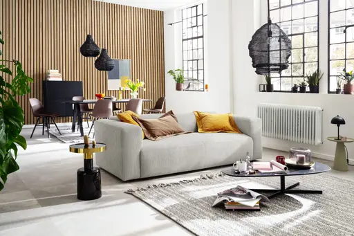 Couchtisch Eir - LBH ca. 58x118x28 cm, Keramik, Schwarz