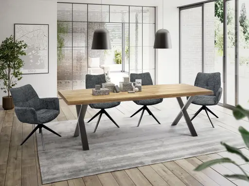 Armlehnstuhl MILENA - drehbar, Stoff, Anthrazit