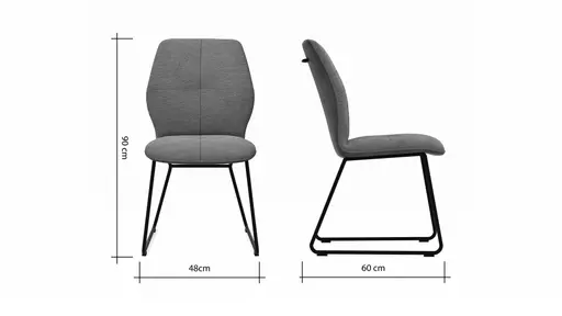 Stuhl Dinner - Stoff, Grau