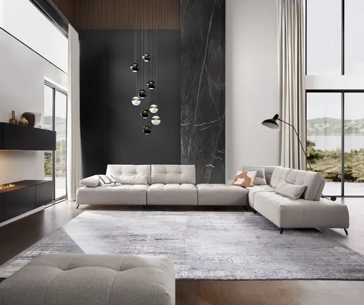 Hocker Comodo - Stoff, Offwhite