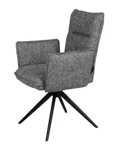 Armlehnstuhl MARCIA - drehbar, Stoff, Grau