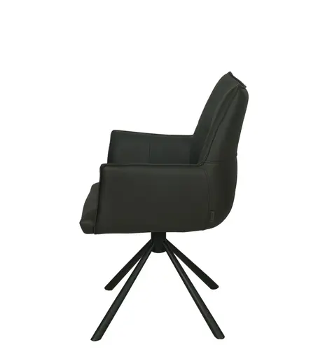 Armlehnstuhl MAKANA - drehbar, Stoff, Schwarz