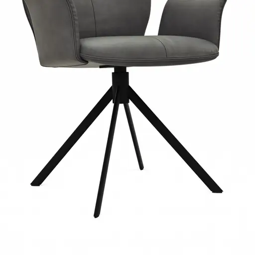 Armlehnstuhl Dinner - drehbar, Stoff, Dunkelgrau