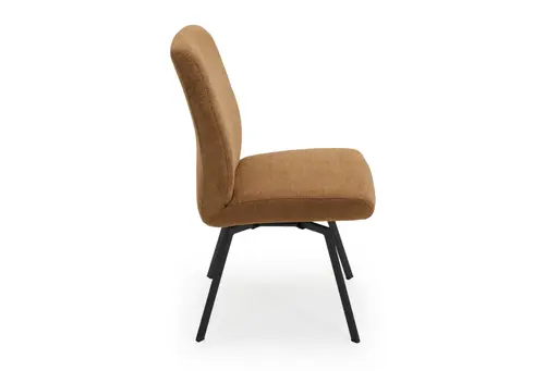 Stuhl - drehbar, Stoff, Cognac