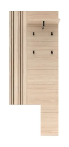 Garderobe - mit Beleuchtung, Riva Eiche Nachbildung, Basalt