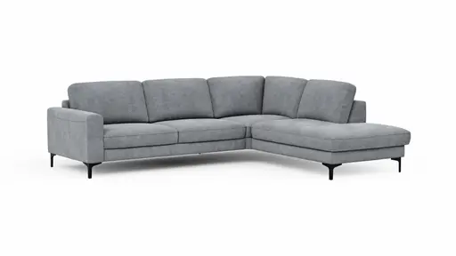 Ecksofa Oviedo - Ecke links mit 2,5-Sitzer, Stoff, Grau