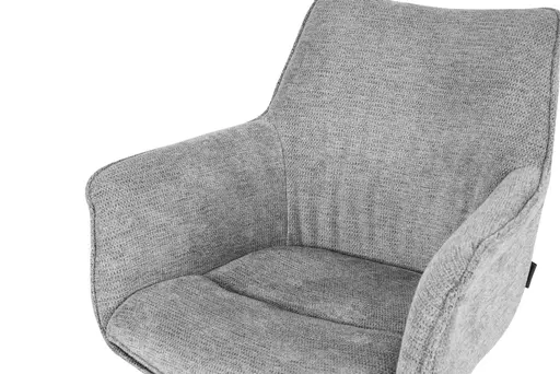 Armlehnstuhl MAIKE - drehbar, Stoff, Hellgrau