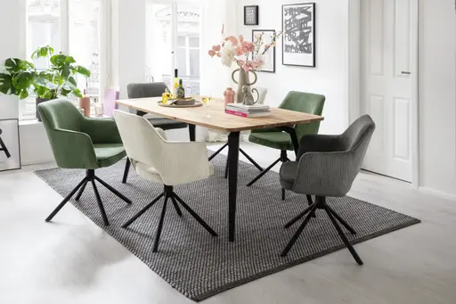 Armlehnstuhl - drehbar, Stoff, Anthrazit