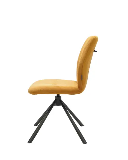 Stuhl MANOA - drehbar, Stoff, Senfgelb