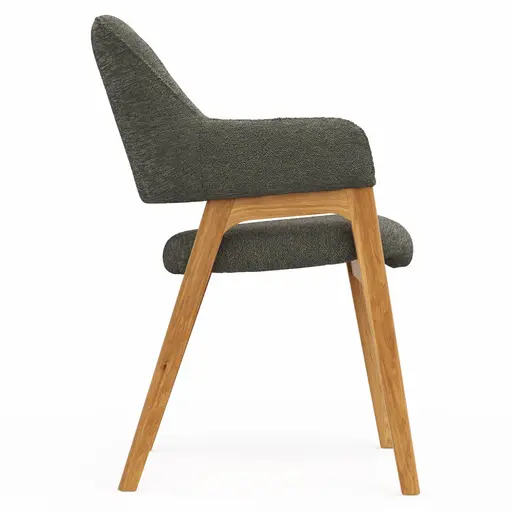 Armlehnstuhl Flore 1 - Stoff, Graugrün