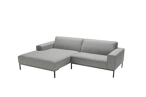 Ecksofa Morten - Longchair links, 1,5-Sitzer, Stoff, Grau