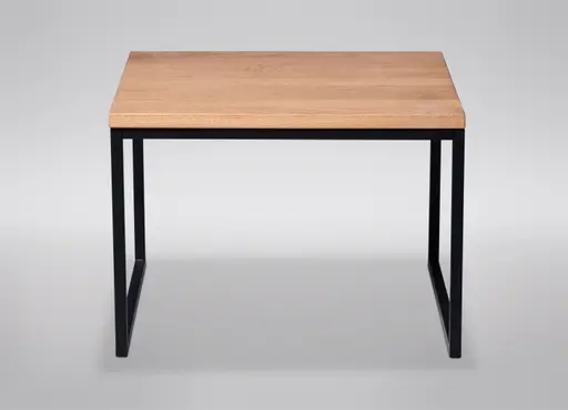 Couchtisch - LB ca. 60x60 cm, Wildeiche massiv geölt, Schwarz 